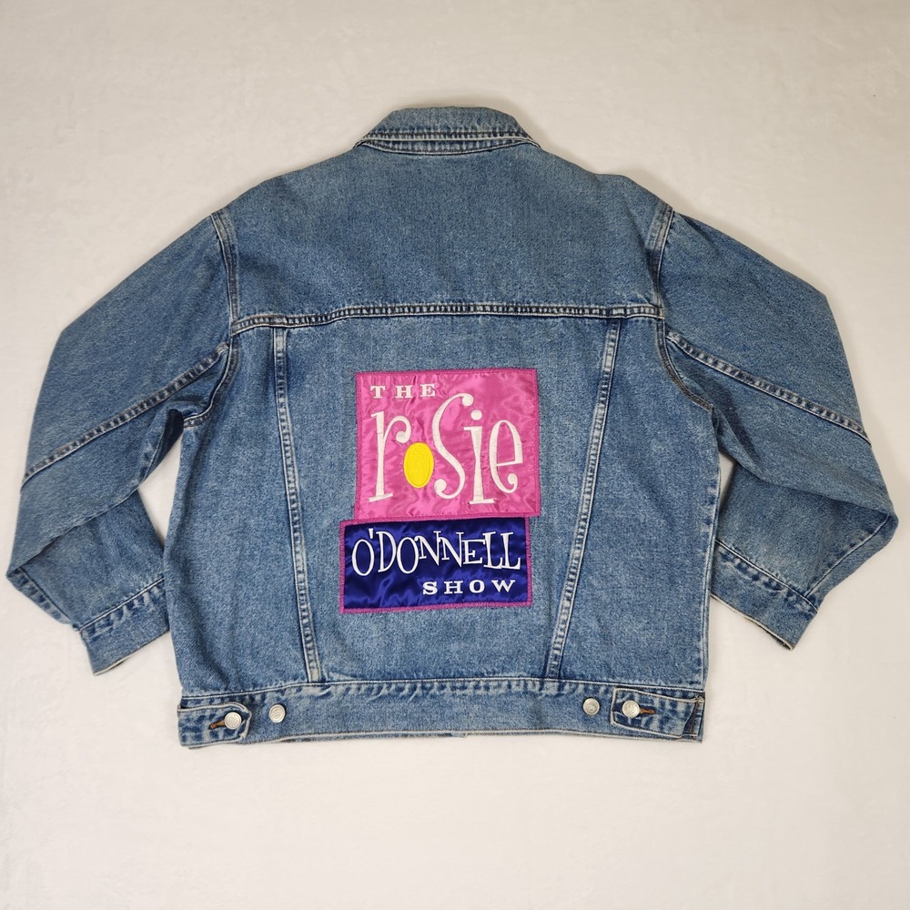 Talk of the Town Rosie O'Donnell Show Denim Jacket Vintage Blue Trucker Large